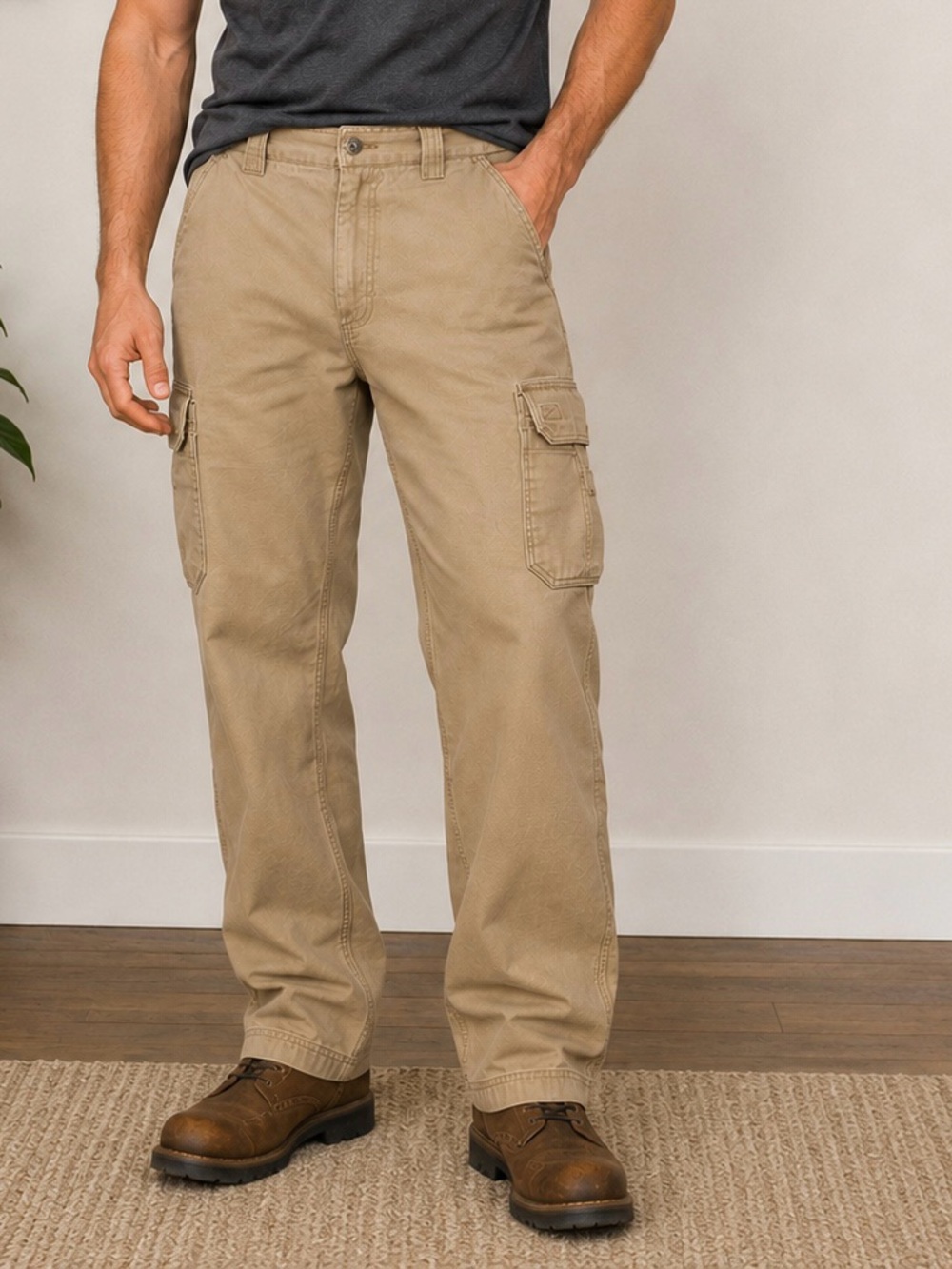 Duluth Trading Co Tan Cargo Pants with Side Pockets